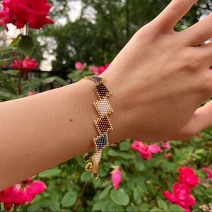 handmade crotchet beaded bracelet